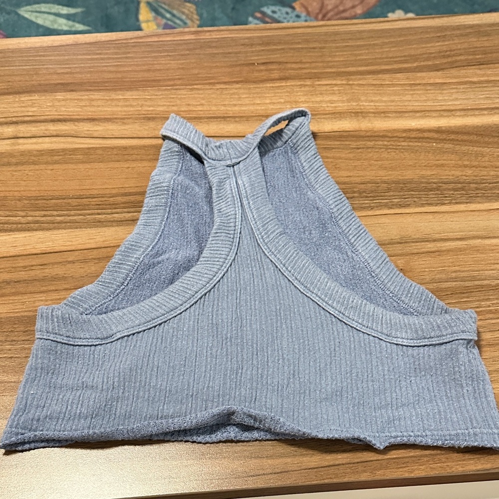 Urban Outfitters Blue Ribbed Crop Top - Picture 2 of 4